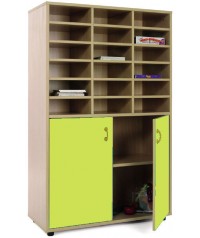 Armario medio 40x90x147 cm: 18 casillas + 2 puertas-2 huecos