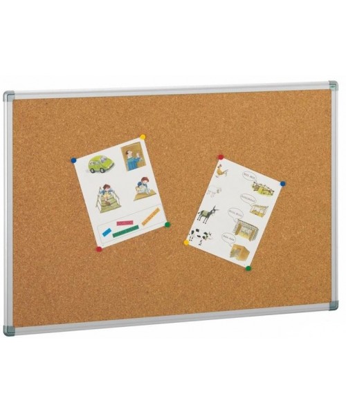 Tablero corcho marco aluminio 100x200 cm.