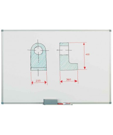 Pizarra metálica magnética blanca - 90x120 cm.