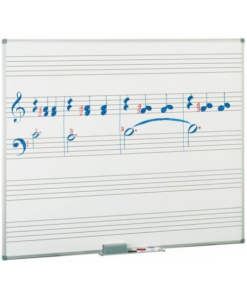 Pizarra 5 pentagramas blanca 122x200 cm.