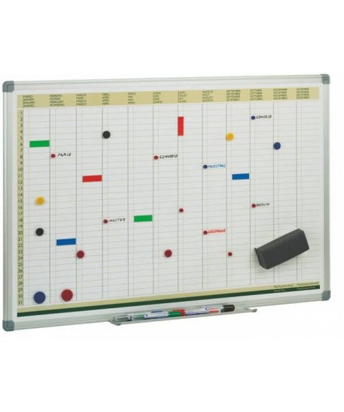Pizarra metálica planing anual - 60x90 cm.