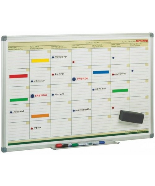 Pizarra metálica Planing mensual 60x90 cm.