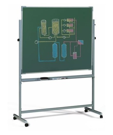 Pizarra volteable blanca/verde 122x150 cm.