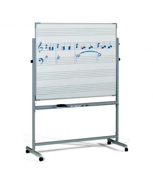 Pizarra volteable cara blanca/ cara 5 pentagramas 122x150...