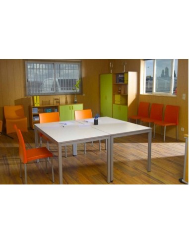 Mesa cúbica blanca 120x80x75 . P/n