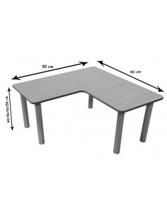 Mesa infantil en L 90x90 cm. 2