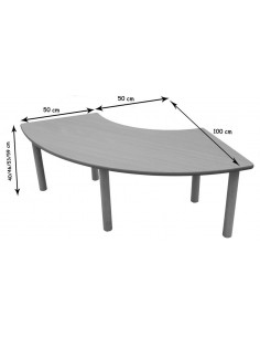 Mesa infantil 1/4 de aro 100x100 cm. 2