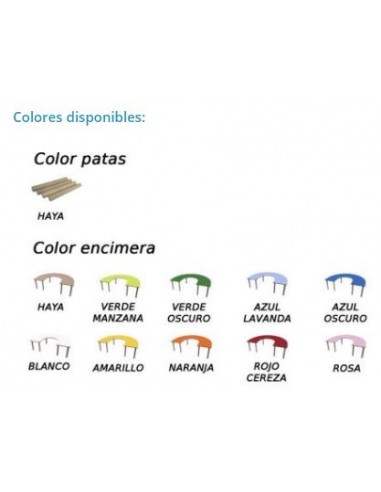 Mesa infantil en U 150x100 cm.