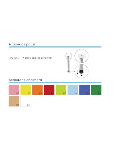 Mesa infantil 1/4 de aro patas metálicas