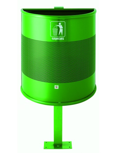 Papeleras metálicas con soporte perforada