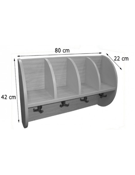 Perchero - quesitos: 4 huecos