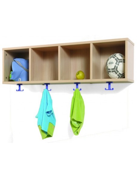 Perchero + 4 casillero 120 cm.