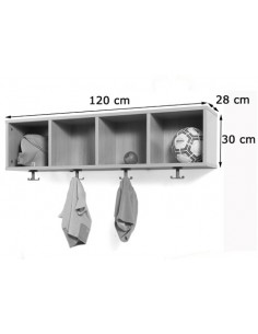 Perchero + 4 casillero 120 cm. 2