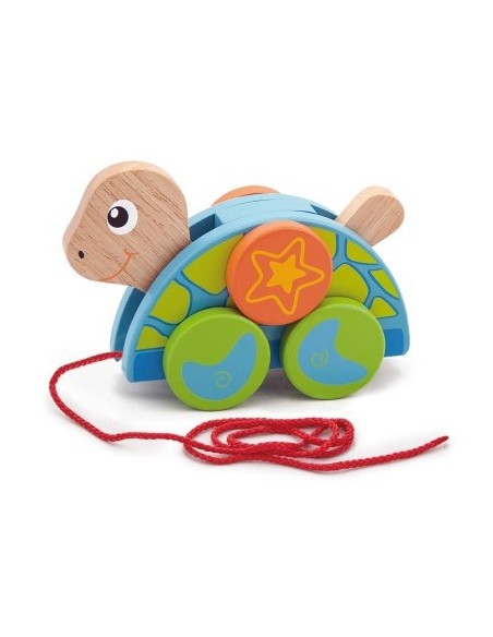 Arrastre tortuga de madera