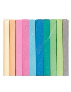 10 rollos papel crespón pastel 50x200cm.