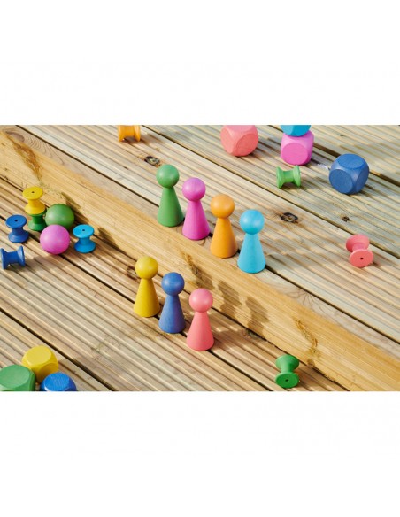 Peones sólidos madera