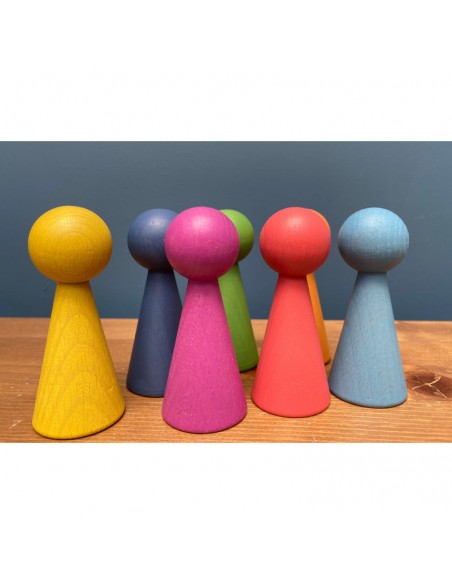 Peones sólidos madera