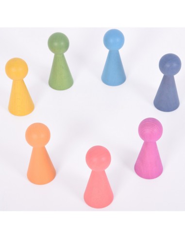 Peones sólidos madera