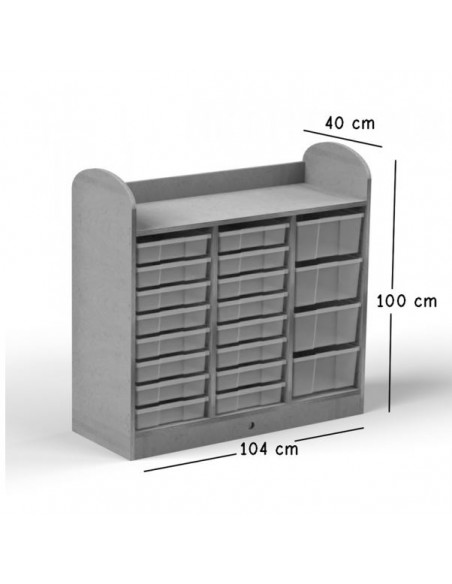 Mueble cubetero 3 columnas