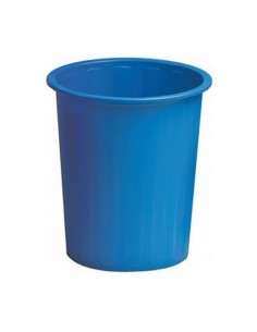 Papelera en polietileno resistente azul