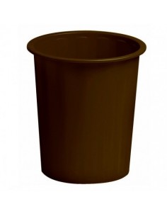 Papelera en polietileno resistente marrón