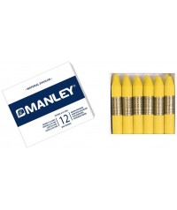 Caja 12 ceras blandas Manley unicolor Amarillo