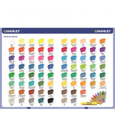 Caja 12 ceras Manley unicolor Blanco