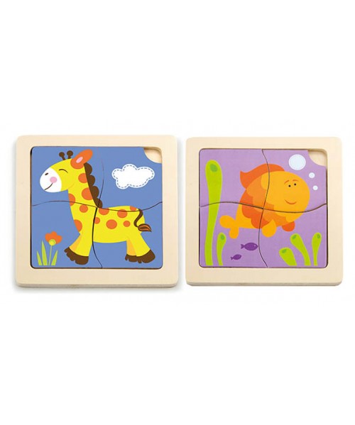 4 puzles animales - 4 piezas