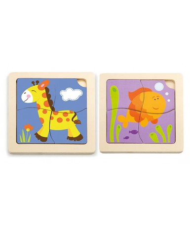 4 puzles animales - 4 piezas
