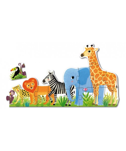 Puzle decreciente selva XXL - 16 piezas