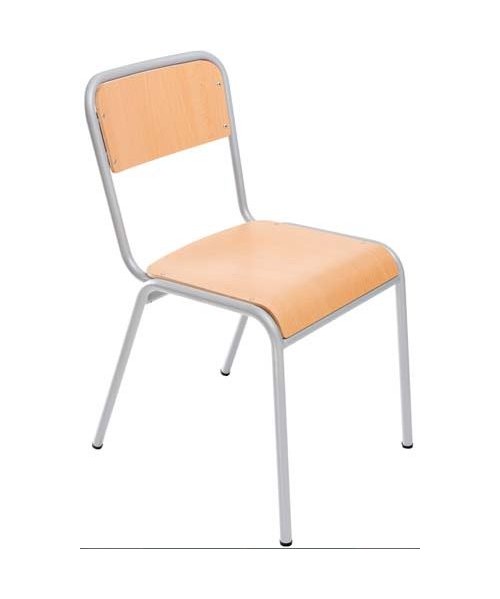 Silla E254 haya patas grises - 39 cm. de alto