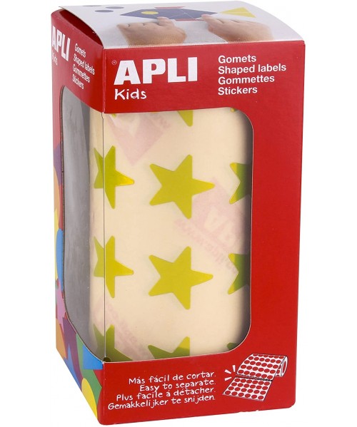 Gomets rollo estrellas metalizadad Amarillas