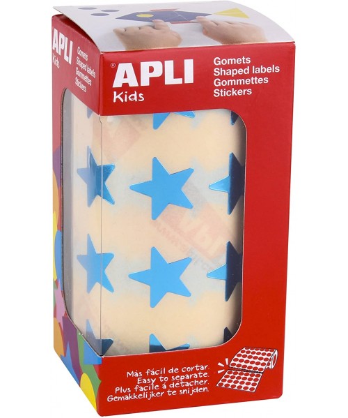 Gomets rollo estrellas metalizadas Azules