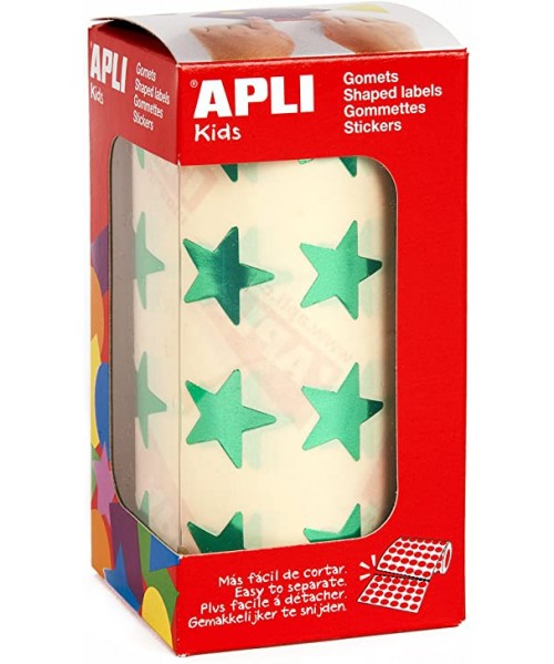 Gomets rollo estrellas metalizadas Verdes