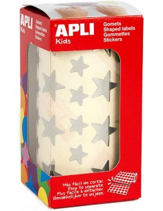 Gomets rollo estrella Plata