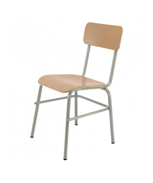 Silla escolar haya. Patas grises - 39 cm. de alto