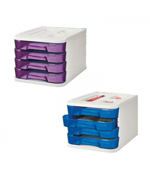 Buc 4 cajones translúcido violeta 2
