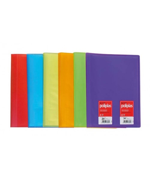 Carpeta 20 fundas translucidas roja 2