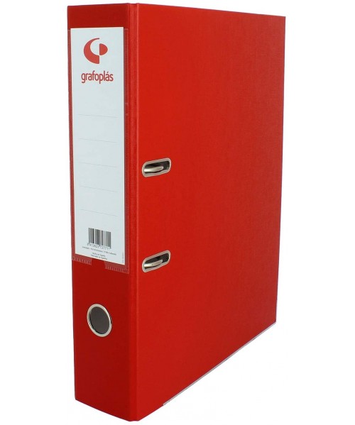 Archivador plástico rojo Tamaño A4 Lomo 75 mm 2