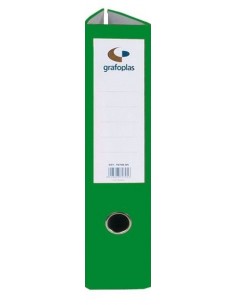 Archivador plástico verde Tamaño A4 Lomo 75 mm