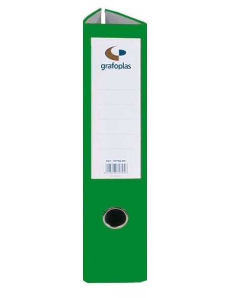 Archivador plástico verde Tamaño A4 Lomo 75 mm