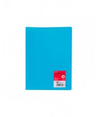 Carpeta 30 fundas translucidas azul