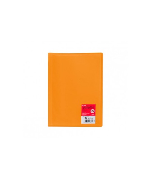 Carpeta 30 fundas translucidas naranja