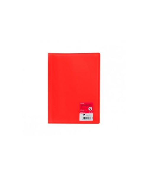 Carpeta 30 fundas translucidas roja