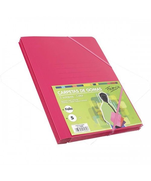 Carpeta cartoncillo folio fucsia