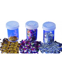 Pack 3 Botes x 12 gr. Lentejuelas estrellas de colores