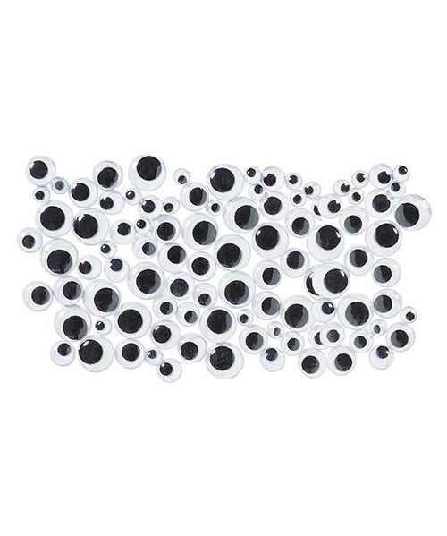 Paquete 100 ojos negros móviles adhesivos. Apli 2