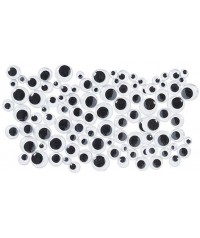 Paquete 100 ojos negros móviles adhesivos. Apli