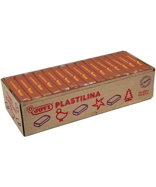 Caja 15 Plastilinas 72 Marrón 350 gr. Jovi