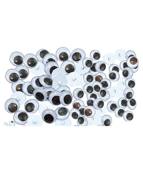 Paquete 150 ojos negros móviles con ojal para coser 2